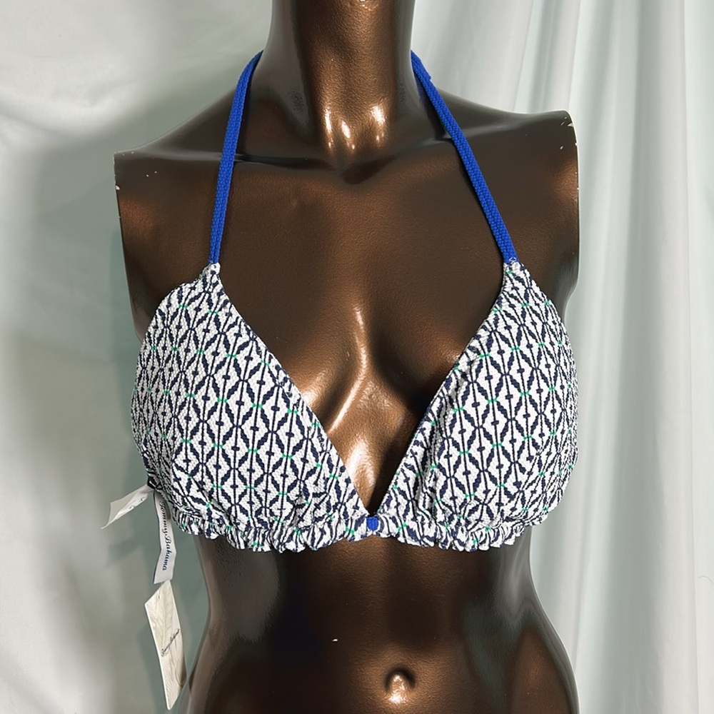 Tommy Bahama Island Cays Ikat reversible triangle Bikini Top - Medium - New - Picture 6 of 8